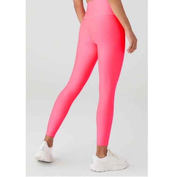 NWT💕ALO 7/8 High-Waist Airlift Legging in Fluorescent Pink Coral Size S - Picture 4 of 12